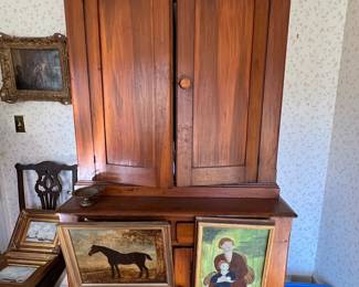 178. Antique 2 Piece Cupboard (48" x 21" x 84")