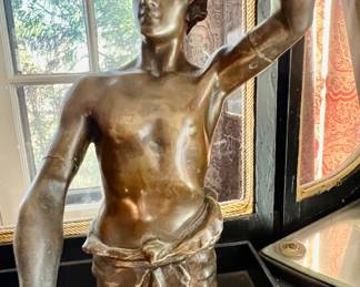 56. Bronze Sculpture by Emile Laporte "Vincere" (5" x 5" x 13")