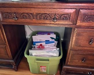 169. Antique 7 Drawer Desk (46" x 18" x 30")