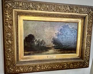 204. Oil on Board of Lake Landscape at Dusk by Carl Weber 