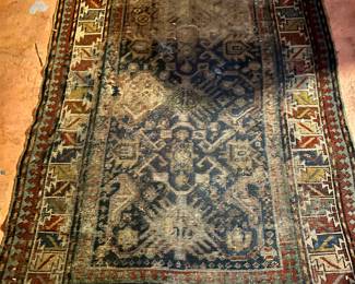 257. Antique Brown & Tan Rug (4' x 6')