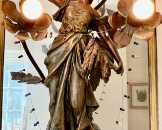 262. 3 Light Bronze Sculpture "L'Abondance" (6" x 30")