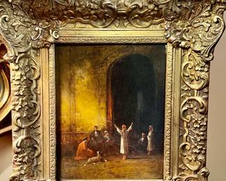 31. Signed Oil on Panel by George Washington Nicholson "Egyptian Story-Teller" (10" x 8")