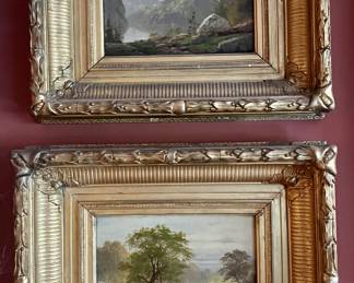 103. Pair of Oil on Canvas Summer Landscapes c.1870 (6" x 9")