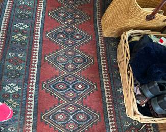 209. Antique Green and Red Runner (46" x 78")