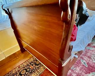 221. Sleigh Twin Bed w/ Trundle and Swan Detail
