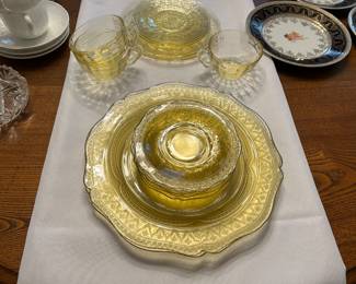 yellow depression glass