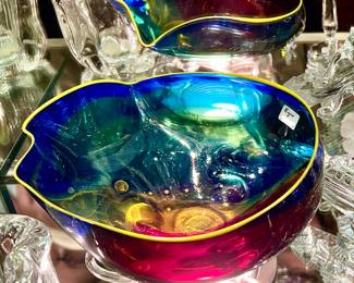 Rynos hand blown bowl.  Brilliant colors.