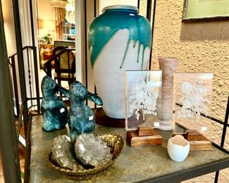 Pottery, bunnies, and glass.
