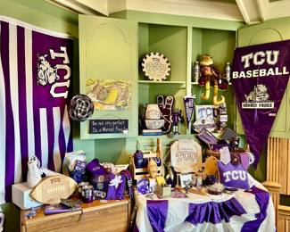 Bowls and Platters, statues, and Horned Frog ties!