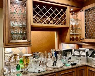 Waterford, Tiffany & Company crystal mixed with brass.