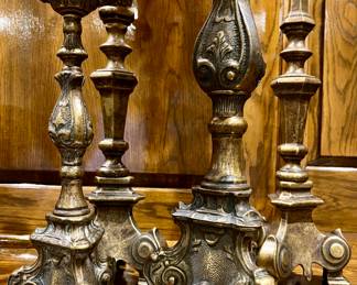 bronze candlesticks.
