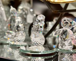Multiple pieces of Swarovski crystal figurines.  So sweet!