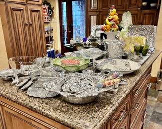 More Arthur Court pewter with a springtime feel.