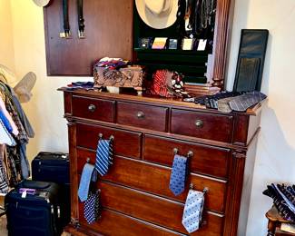 Nice man's dresser with storage backed mirror.