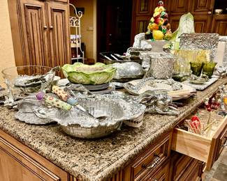 More Arthur Court pewter featuring rabbits and frogs.