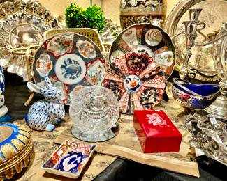 Antique Japanese Imari and red lacquer.