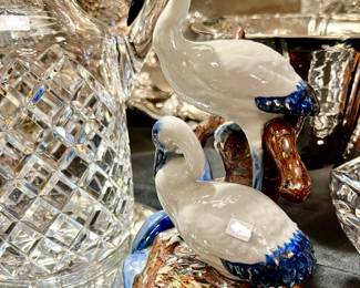 Blue and white Kutani birds.