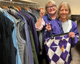 Ann and Dale working in the men's closet.  Lots of TCU moved downstairs in the TCU room.