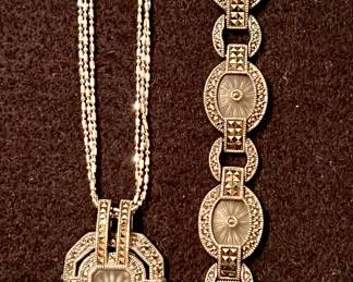 30% OFF -  Judith Jack Sterling and Marcasite necklace and matching bracelet 