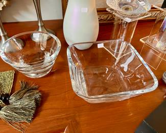 2 Crate and Barrel glass bowls 