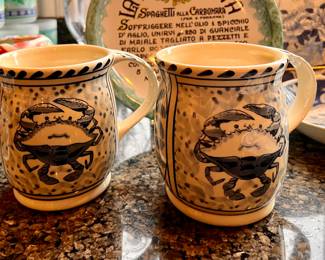 Hand painted - Blue Crab Bay Co. coffee mugs