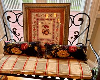 Wrought iron garden bench 