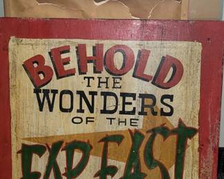 1970s Far East wood painted Fair exhibition show sign
$300.00