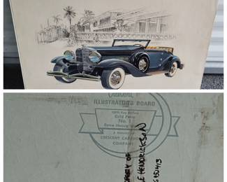 Gale Hendrickson original illustration art of automobile $400.00