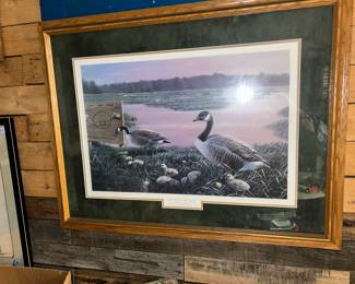"New Life In The Marsh" artist A G Anderson 1990 WISCONSIN DUCKS UNLIMITED PRINT   matted & framed