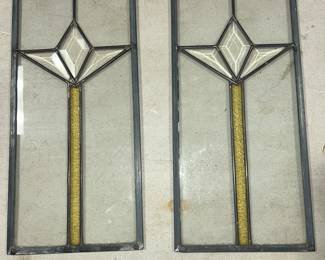 Pr of stain glass - 18 1/2” x 8 1/2 “ (each)
