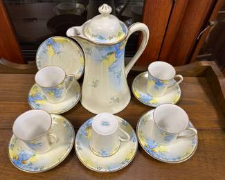 Chocolate Nippon Tea Set (one cup missing)