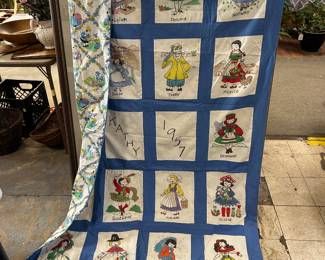 1957 multicultural country quilt, note the backside pattern. Hungry & Poland are 2 of the 4 counties not visible.