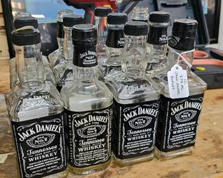 LOT OF GLASS JACK DANIELS BOTTLES