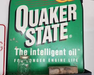Vintage Quaker State Oil sign - metal
