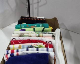 Various handtowels with towel stand