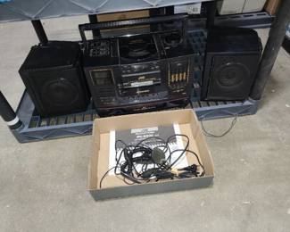 JVC portable CD system with headphones