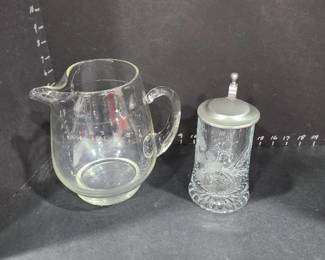 Glass pitcher with ALWE stein