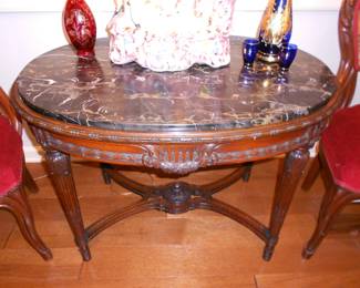 Italian Marble Oval Table 