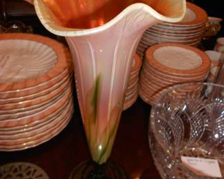 Lundberg Blown Glass Trumpet Vase 