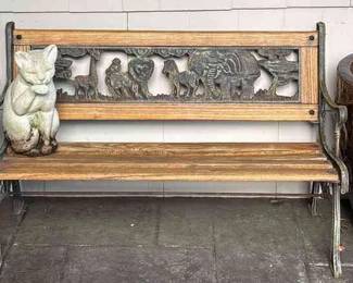 A Pair of Outdoor Pots, Childs Bench Garden Art 