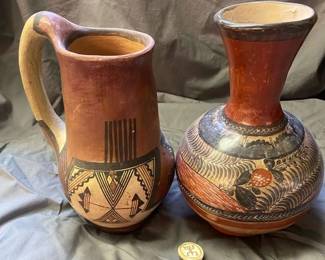 Morrocan Berber Water Pitcher Mexican Tonala Style Vase