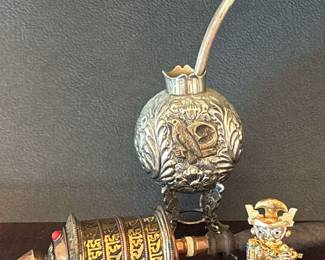 Yerba Mate With Bombilla, Tibetan Prayer Wheel Other Collectibles