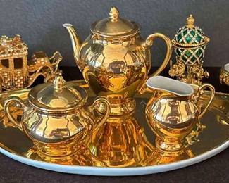 Miniatures Tea Set  Lidded Boxes 