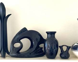 Mesa Verde Navajo Vases And Ceramic Fish 