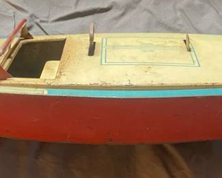 For Restoration Vintage Tin Battery Operated Speed Boat