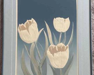 Signed David Allgood Embossed Serigraph Tulips