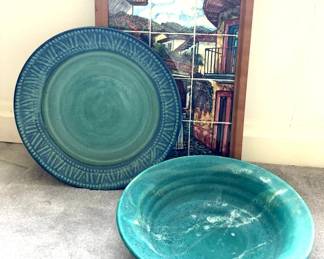 Irvin Pottery Bowl, Davalos Ceramic Tile Tray