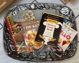 Betty Barrena Hand Crafted Pewter Tray With Cook Book