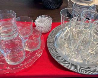 Wilton Armetale Woven Tray Constellation Clear Pastry Stand by Indiana Glass